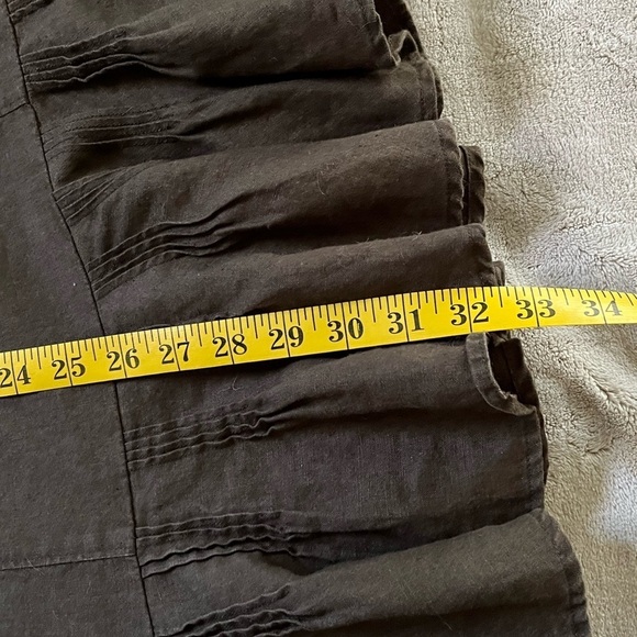 Liz Claiborne Brown Maxi Skirt 100% Linen Pintucked Ruffle Size 6 - Picture 9 of 9